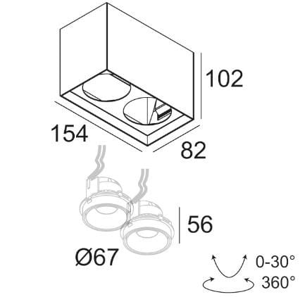 Квадратный регулируемый светодиодный прожектор Deltalight Grid On ARCH-00109368 - Вид №5