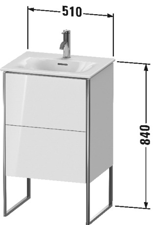 XS452106060 XSquare Тумбочка напольная Серо-коричневый шелковисто-матовый лак Duravit - Вид №1