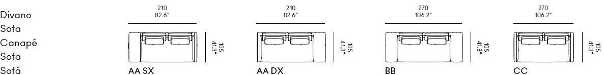 Casamania & Horm 2-х местный диван со съемным чехлом из ткани или кожи Miles sun-id-1390841 - Вид №7