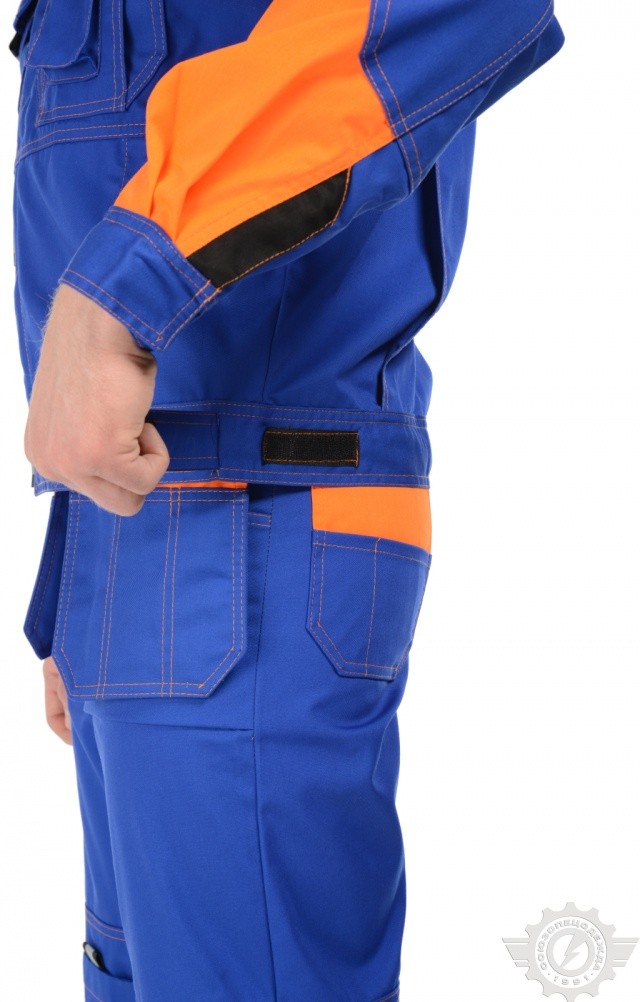 61857 Костюм "Профессионал-2" с СВП василек-оранжевый-черный  Летняя спецодежда  размер 56-58/170-176  - Вид №13