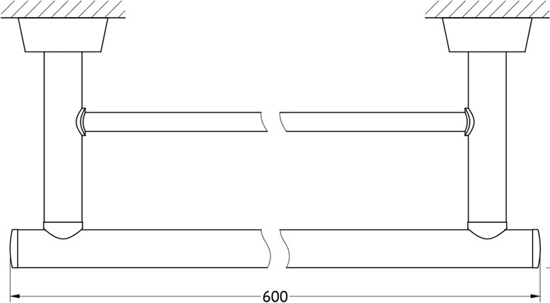VIZ 037 Штанга для полотенца двойная 60 cm FBS Vizovice - Вид №1