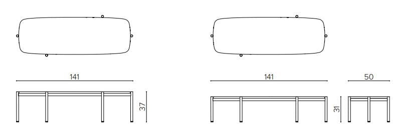 Прямоугольный низкий журнальный столик из МДФ True Design Blade Coffee ARCH-00032887 - Вид №4