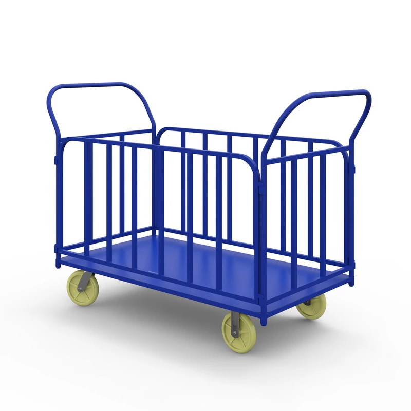 Тележка платформенная с трубчатыми бортами ТБ 6 (г/п 500 кг, 1200x800 мм, колеса чугун/полиуретан 200 мм) Верстакофф 65-0370