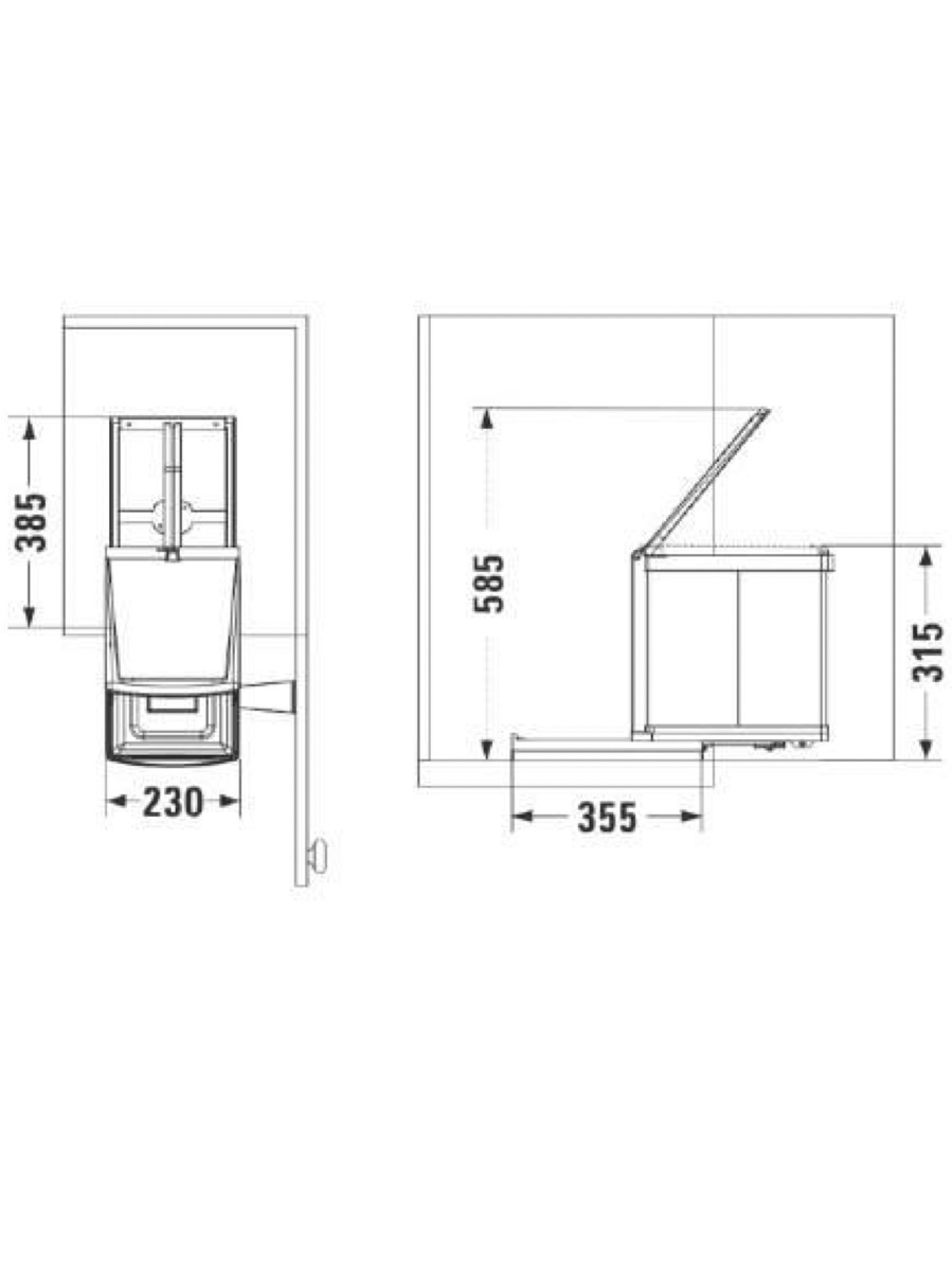 Контейнер для мусора на дверцу Navako Beta 350/12-1 White NAVAKO 10370 - Вид №3