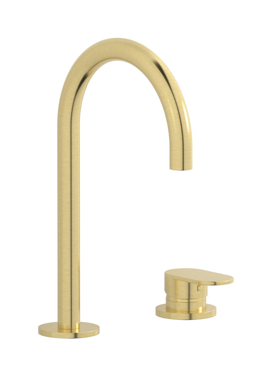 Смеситель для раковины на 2 отверстия WE ARE IB k2394is Brushed Pale Gold K2