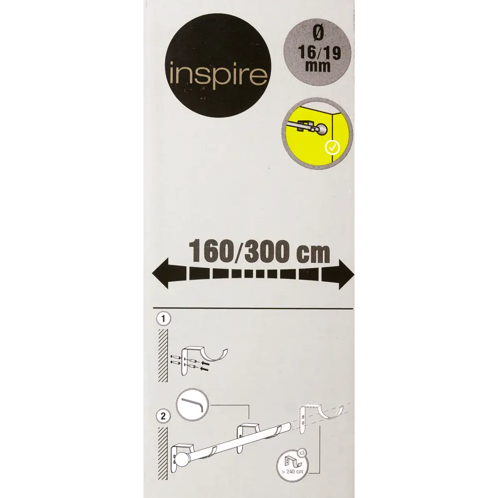 Карниз однорядный раздвижной Inspire Крюк 160-300 см цвет белый антик 81976799 STLM-2084370  - Вид №3