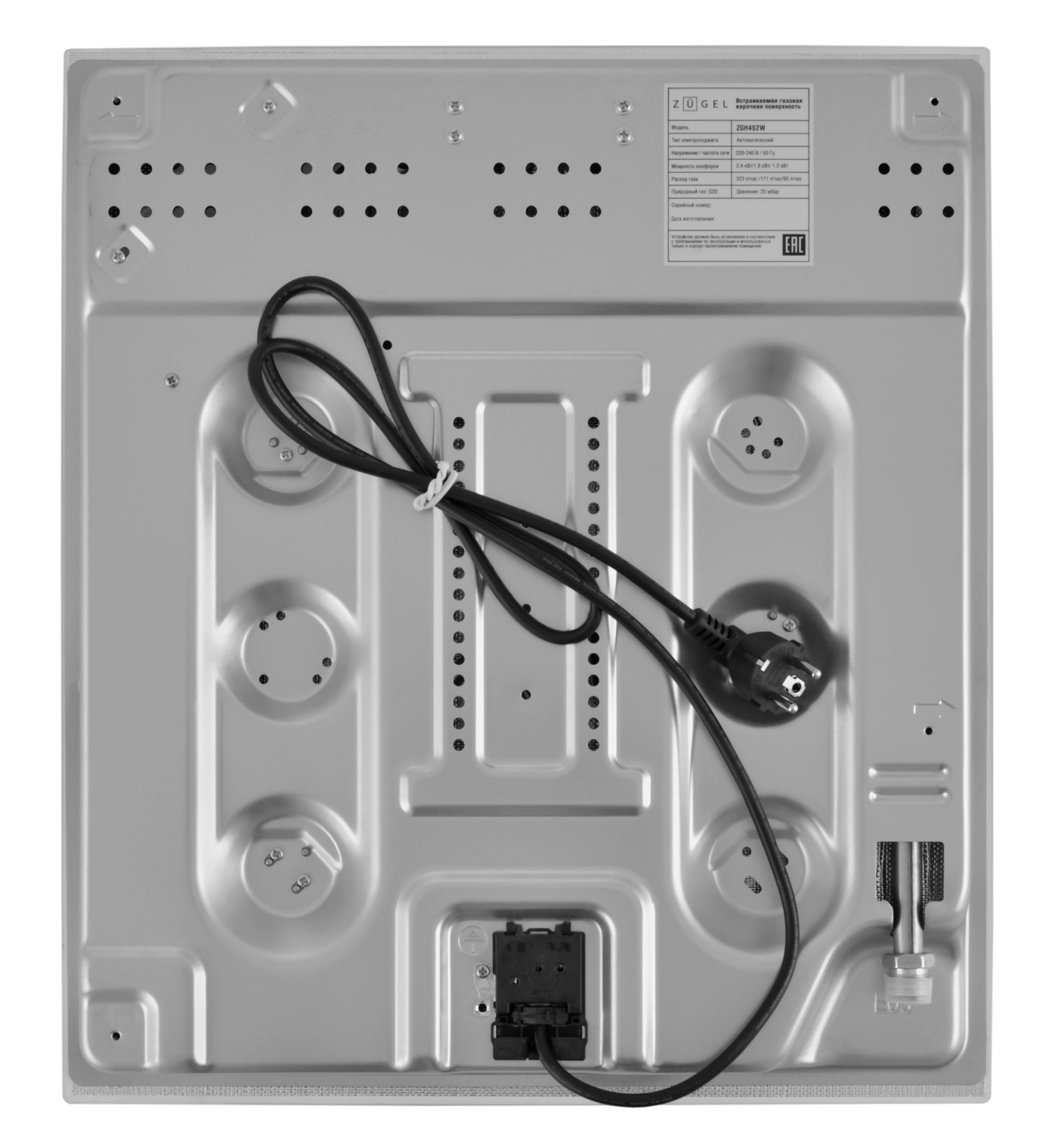 9175441 Газовая варочная поверхность ZUGEL ZGH452W STDN-0076175 - Вид №15