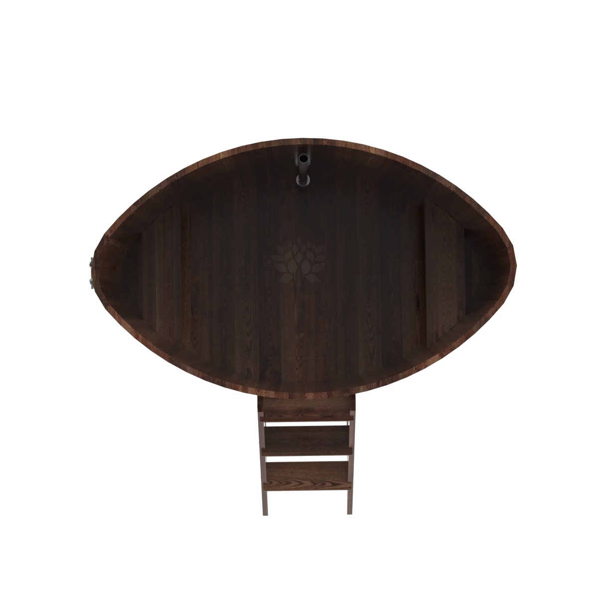 1183 Купель овальная из лиственницы 1,08х1,75х1,4 морёная премиум Alyarus  - Вид №4