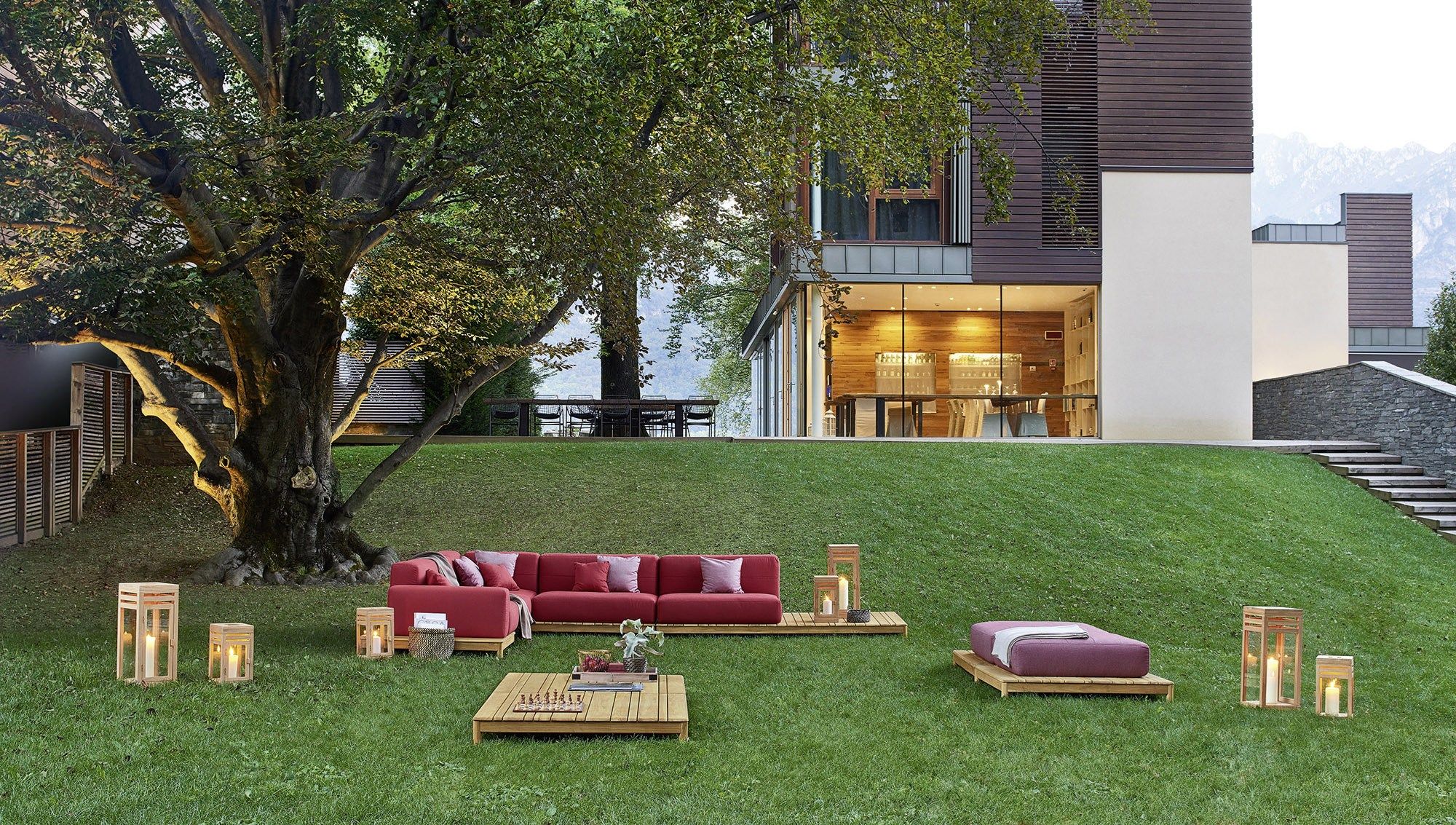 Угловой садовый диван из ткани Varaschin Barcode ARCH-00091023 - Вид №3