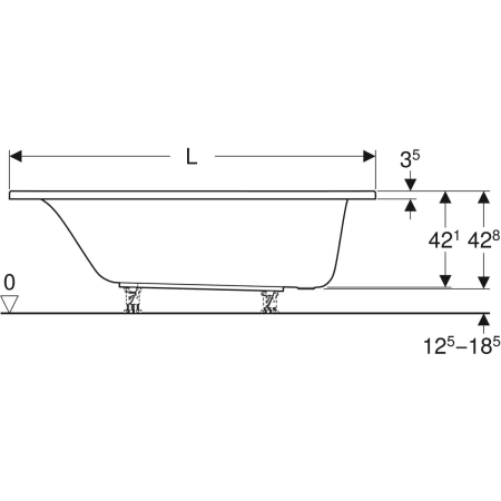 554.201.01.1 Ванна прямоугольная Geberit Renova Geberit  - Вид №3