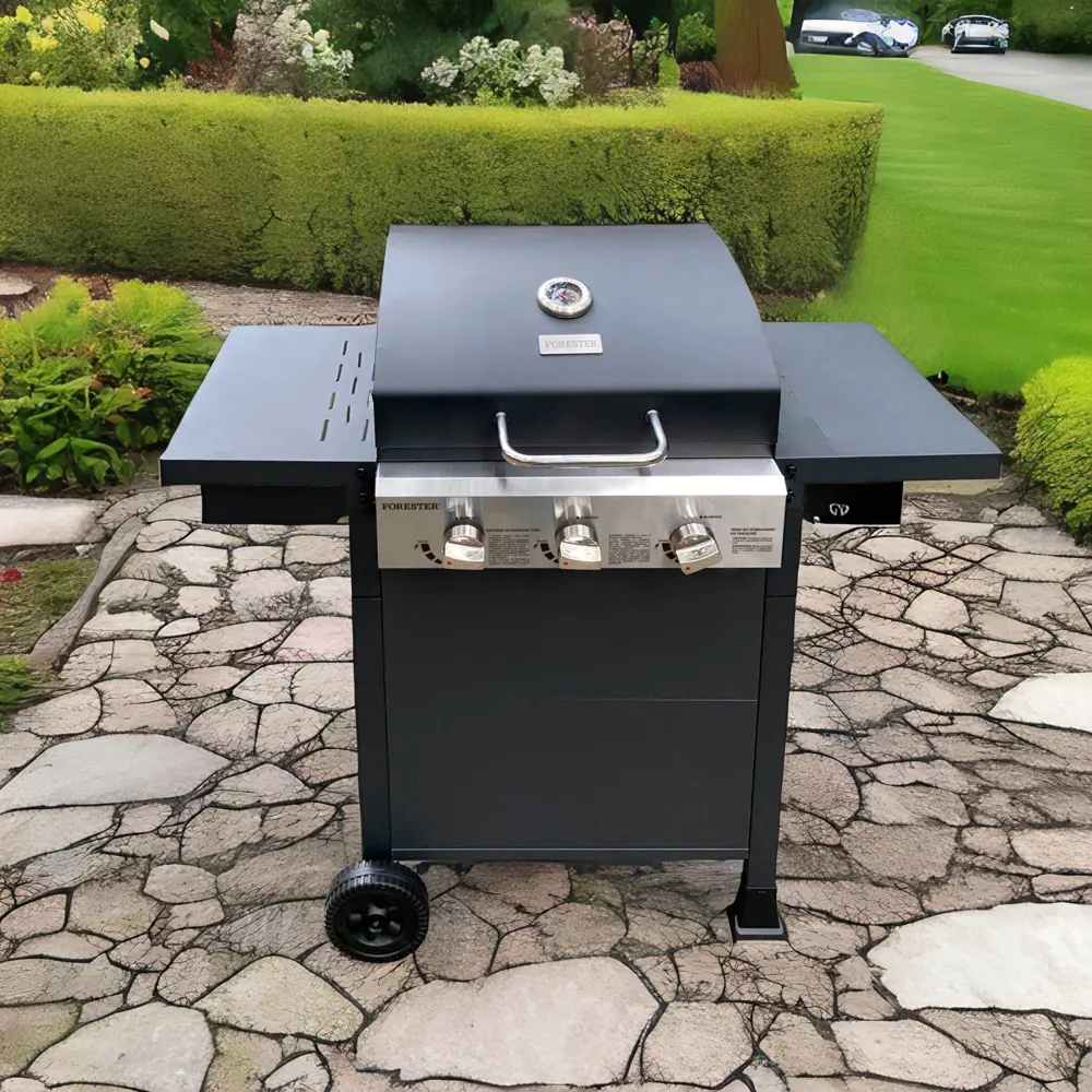 Гриль газовый Forester 3-х конфорочный сталь/чугун черный Santreyd STLM-2009337 - Вид №2