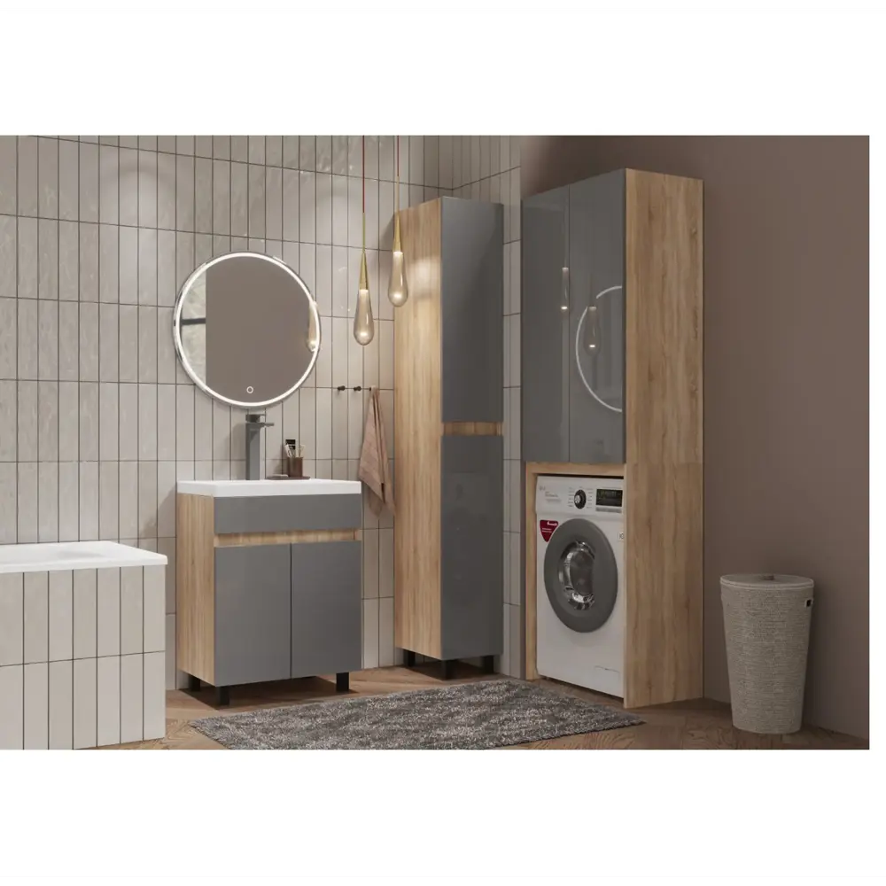Santreyd Cube - настенная тумба под раковину 60 см белый/дуб вотан 87894124 STLM-0076052 - Вид №5