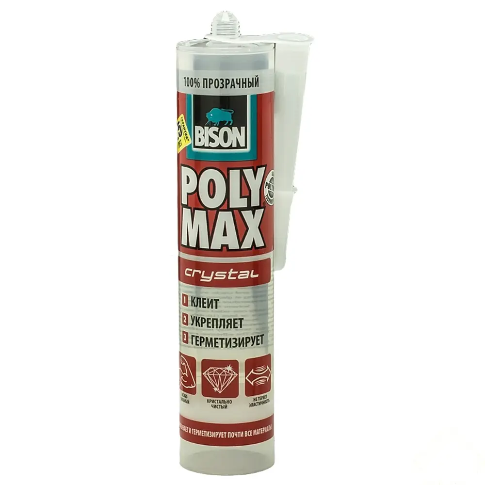 Клей-герметик жидкие гвозди Bison Poly Max 300 г прозрачный STLM-2157147