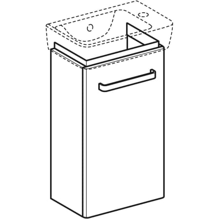 862040000 Шкафчик для раковины Geberit Renova Compact, с одной дверью, с укороченным вылетом Geberit  - Вид №1