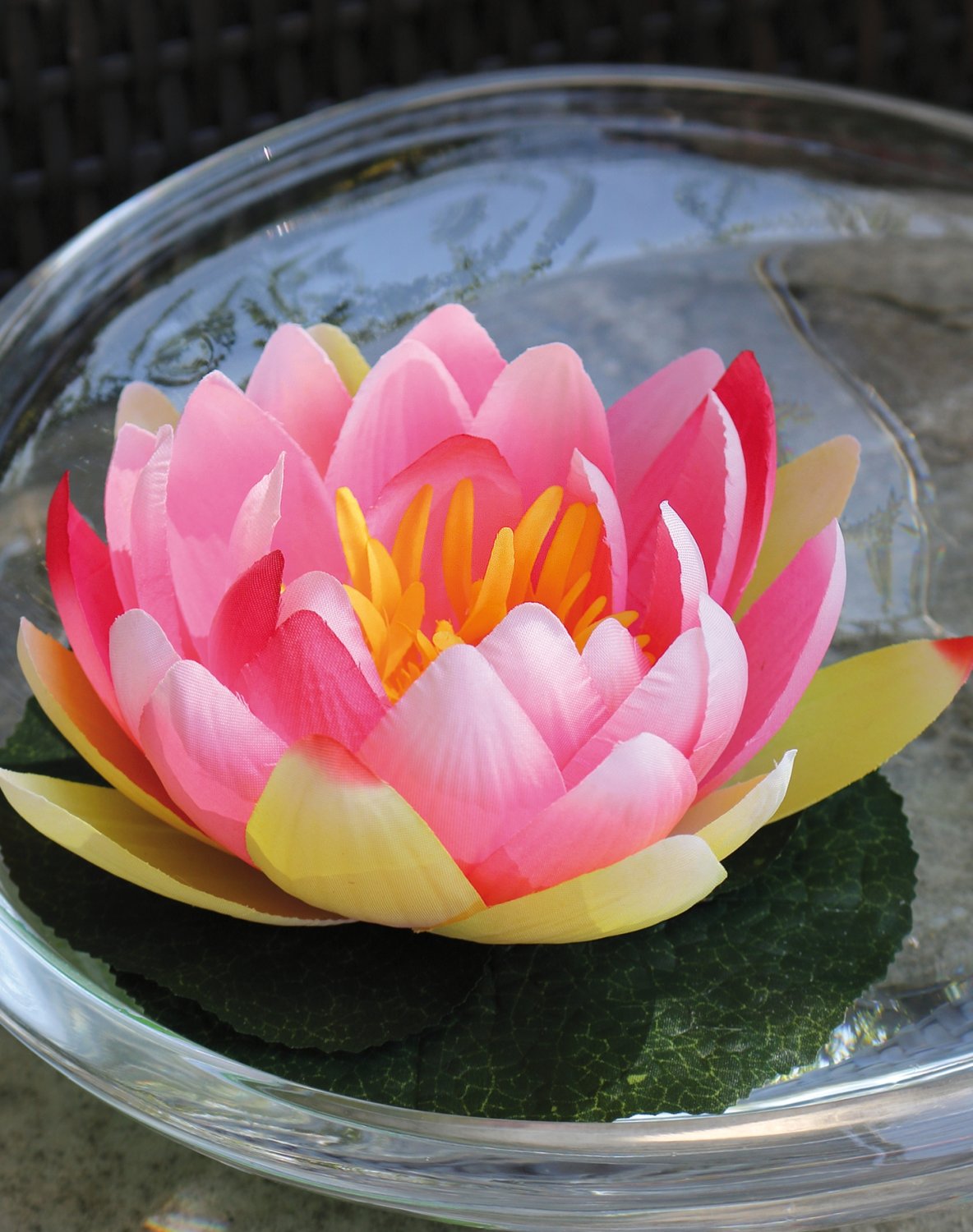 3865 515 a3 Кувшинка пластиковая, плавающая, Ø 15 см, розовая H-andreas  - Вид №3