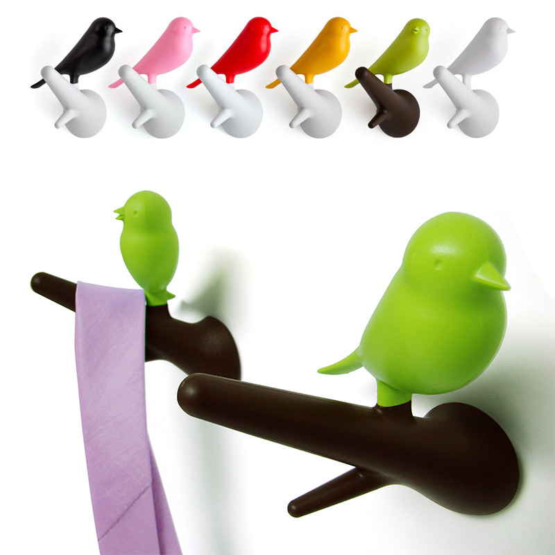 Вешалки настенные Sparrow 2 шт. белые-черные Qualy QL10067WHBK - Вид №1