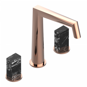 G3R-151M Смеситель устанавливаемый на борту раковины на три отверстия с донным клапаном. Для мрамора Thg-paris Montaigne marbre Grand Antique Розовое золото