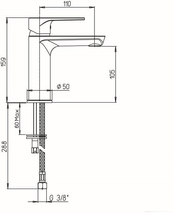 Paini Flat KKCR205LMKM смеситель для раковины - Вид №3
