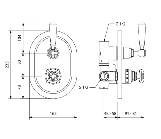 Встраиваемый однорычажный термостатический смеситель для душа Park Avenue Джеймс ARCH-00064755 - Вид №1