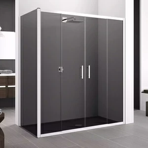 Душевой уголок 152x91 ZEPHYROS 2A+F Novellini ZEPHYROS  с дымчатым серым стеклом