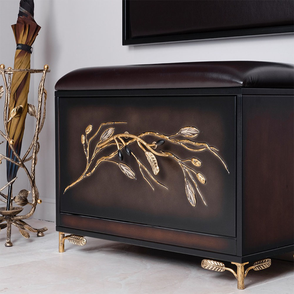 11628 Банкетка Oliva Branch Каштан Амбер BOGACHO 4627196597495