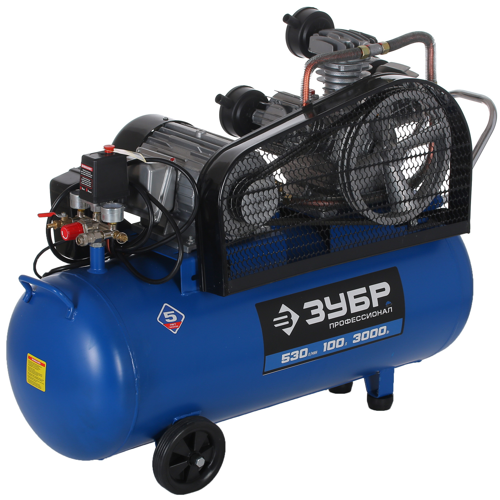 Компрессор поршневой масляный Зубр КПМ-530-100 5308101 STDN-0077336 - Вид №2