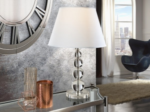 098343 Настольная лампа большая белый абажур Schuller Mercury