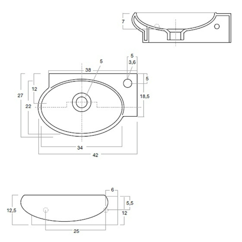 41893 Подвесная раковина настенная овальная   белая Santreyd  - Вид №1