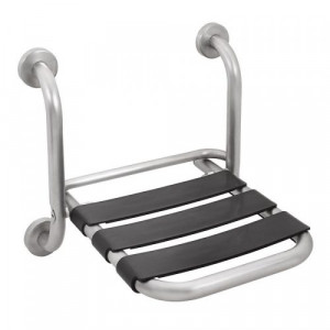 12008IS Idral Настенное складывающееся сиденье для душа без спинки серии EASY. Из матовой нержавеющей стали