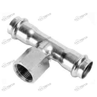 Тройник В-пресс 28 x 3/4" x 28 нержавеющая сталь IBP PS4130G0280628