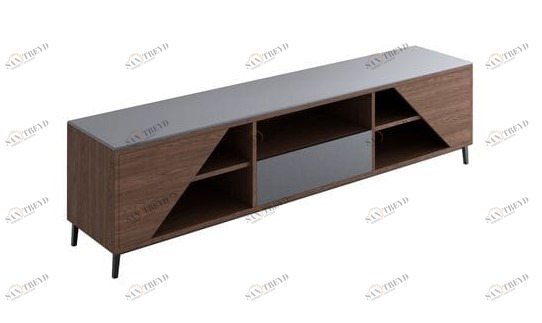 Тумба под телевизор длинная орех с серым 8428 UNICO  249571 Коричневый 