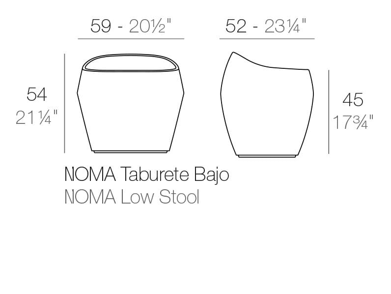 Низкий садовый стул из полиэтилена Vondom Noma ARCH-00030514 - Вид №5