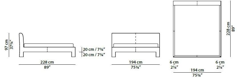 BAXTER Кожаная кровать с мягким изголовьем Summer sun-id-1430934 - Вид №8