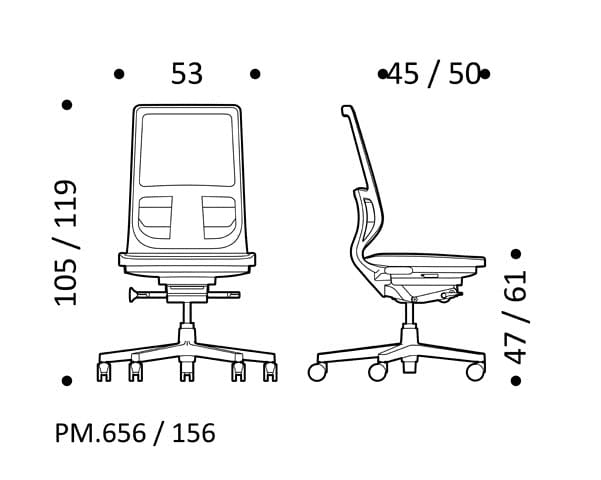 5-спицевое вращающееся сетчатое офисное кресло с колесами ICF PYLA MESH ARCH-00128670 - Вид №7