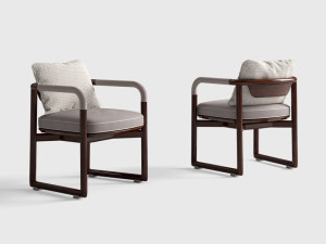 Садовый стул из ткани и кожи