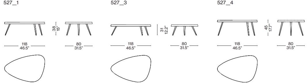 Cassina Журнальный столик из дерева sun-id-1432223 - Вид №2