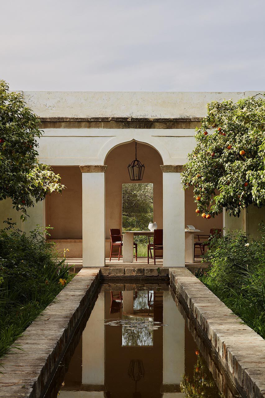 Арабский мраморный круглый садовый стол Exteta 10th ARCH-00137996 - Вид №3