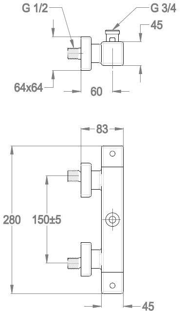 Fir Italia Кран для душа New playone 90 8533942 - Вид №1