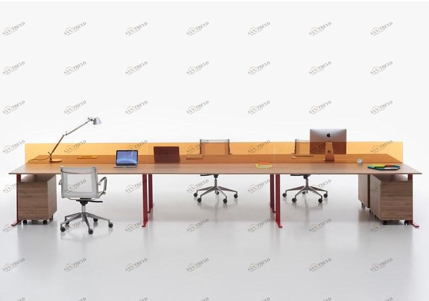 Manerba Несколько рабочих станций с разделительными панелями T-leg sun-id-1494745