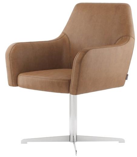 Laskasas Вращающееся кожаное кресло на 4-х спицах с подлокотниками sun-id-1398764 - Вид №2