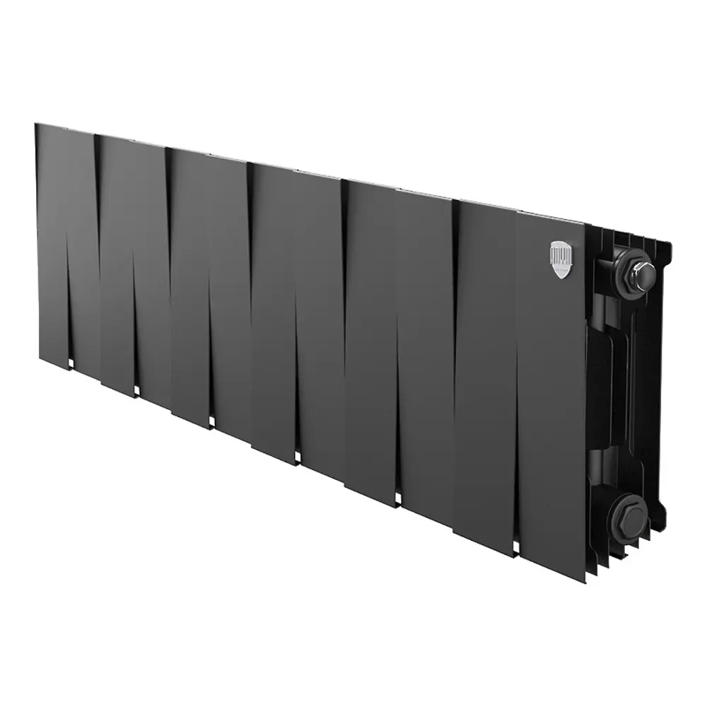 Радиатор секционный Royal Thermo Pianoforte 200/100 12 секций боковое подключение биметалл черный 86733722 STLM-2146793 