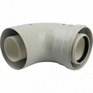 Угол дымохода STOUT D60/100  87 градусов с ревизией для конденсационных котлов