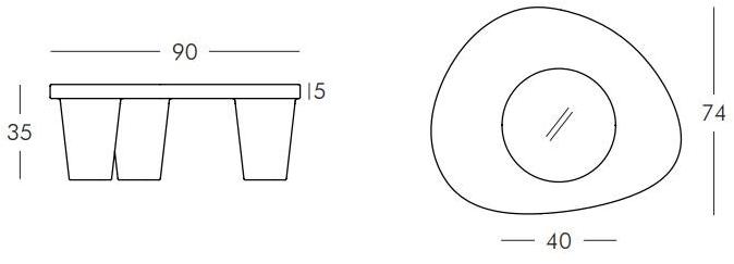 SLIDE Журнальный столик из полиэтилена Low lita sun-id-1449381 - Вид №3