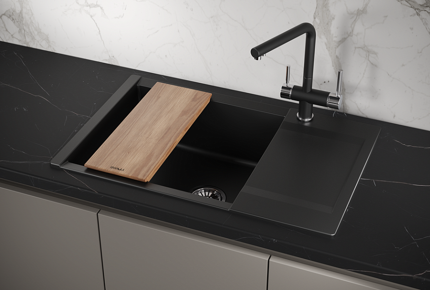 ES-7807, ТУРМАЛИН, кухонная мойка, кварц, ESTETICA GRANULA 7807-ST263
