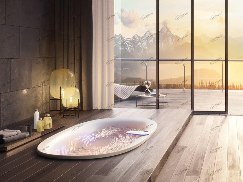 Jacuzzi® Овальная гидромассажная ванна из акрила Arga® sun-id-1370326