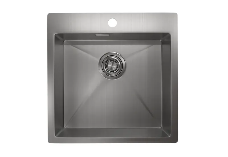 5151, СТАЛЬ САТИН, стальная кухонная мойка GRANULA 5151-ST299 - Вид №1