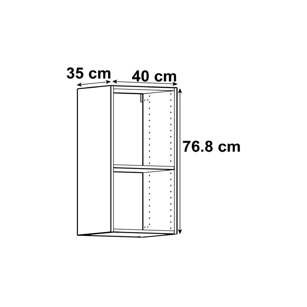 Каркас навесной 40x76.8x35 см, ЛДСП, цвет белый 82140037 STLM-2168007 DELINIA ID  - Вид №1