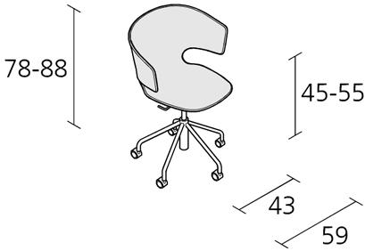 Alias Вращающееся кресло с регулируемой высотой на колесиках Taormina tindari sun-id-1400905 - Вид №2