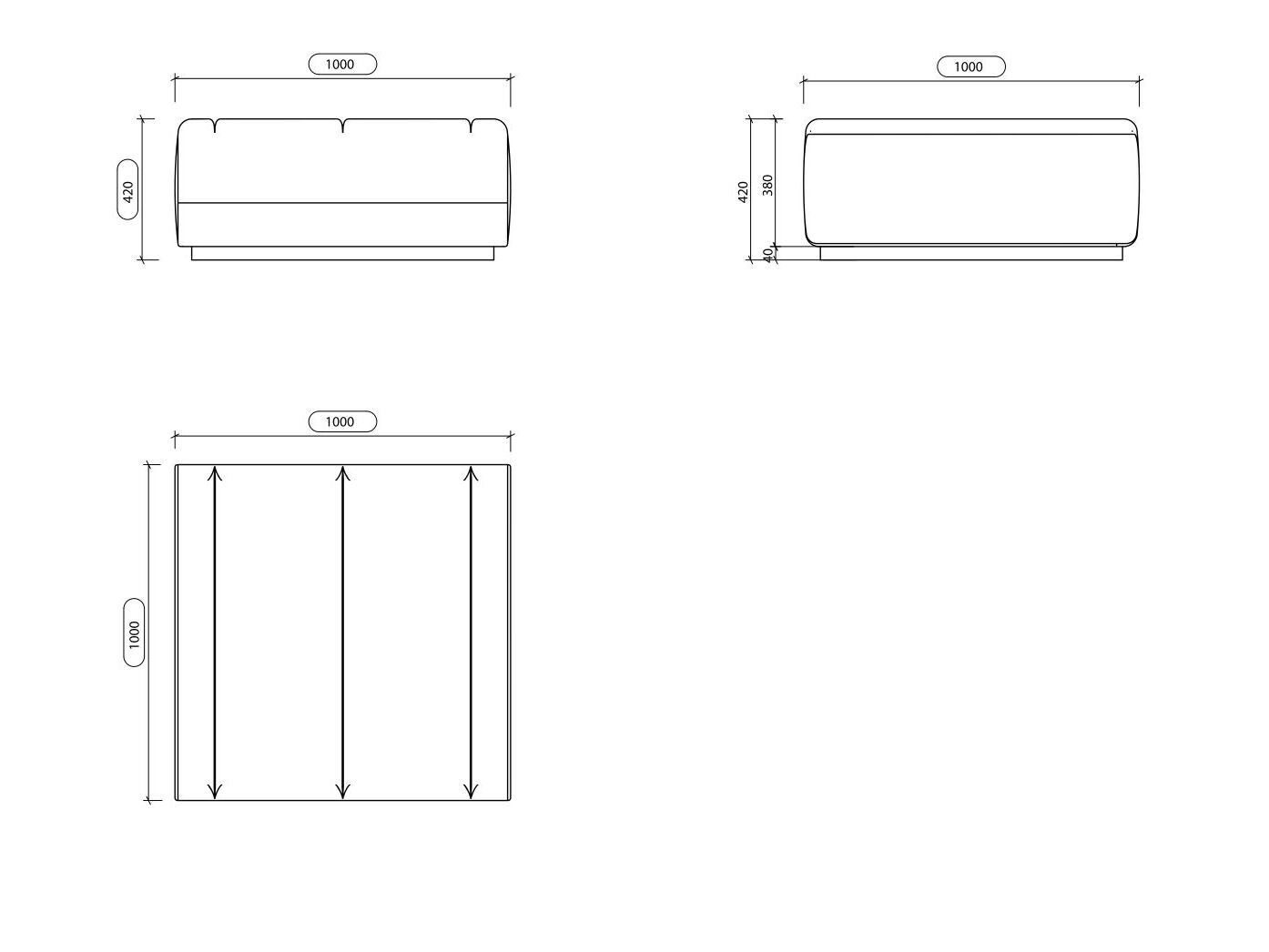 Квадратный пуф Laskasas Essence ARCH-00041453 - Вид №4