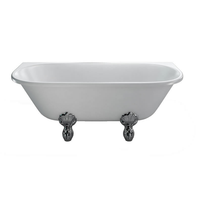 Burlington Традиционная ванна на ножках Avantgarde 1700 с приставной стенкой с ножками Luxury Claw в черном цвете L1B T12D  - Вид №1